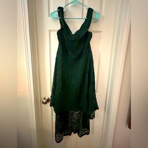 Dark-Green High-Low Party Dress